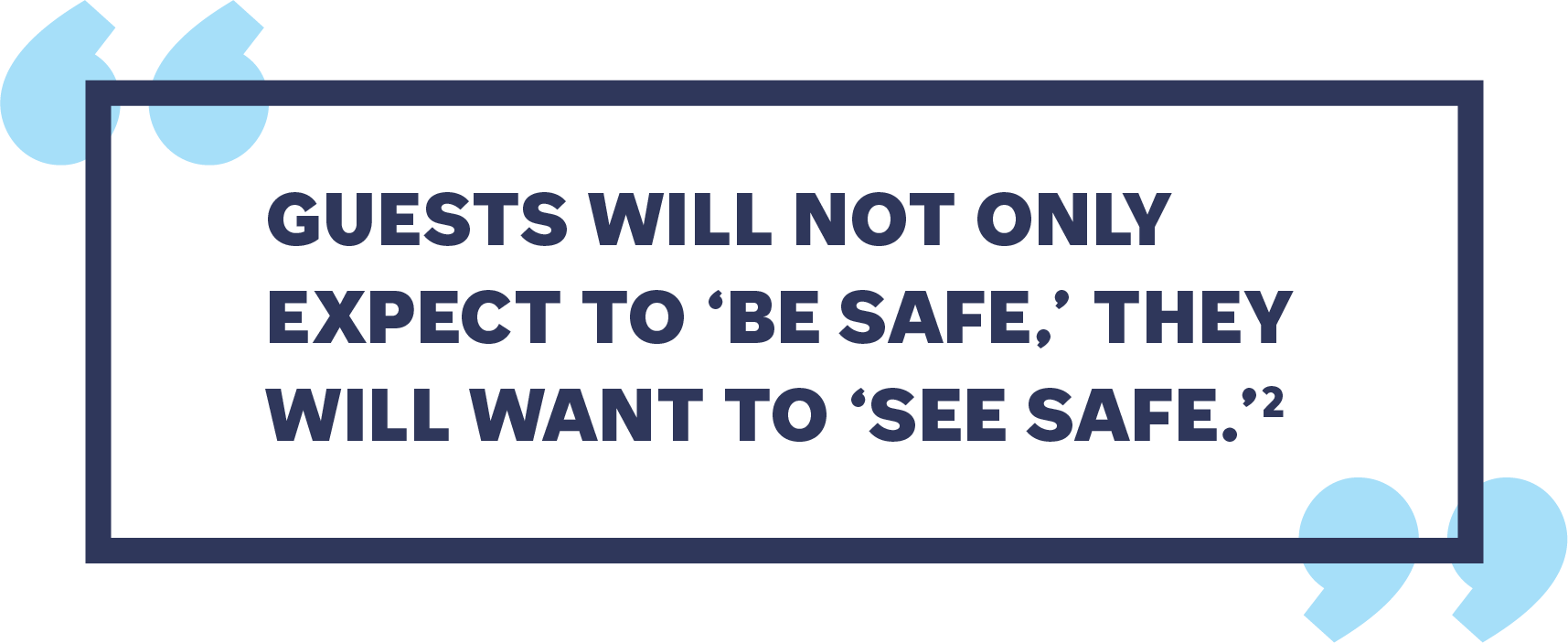 Guests will not only expect to ‘be safe,’ they will want to ‘see safe.